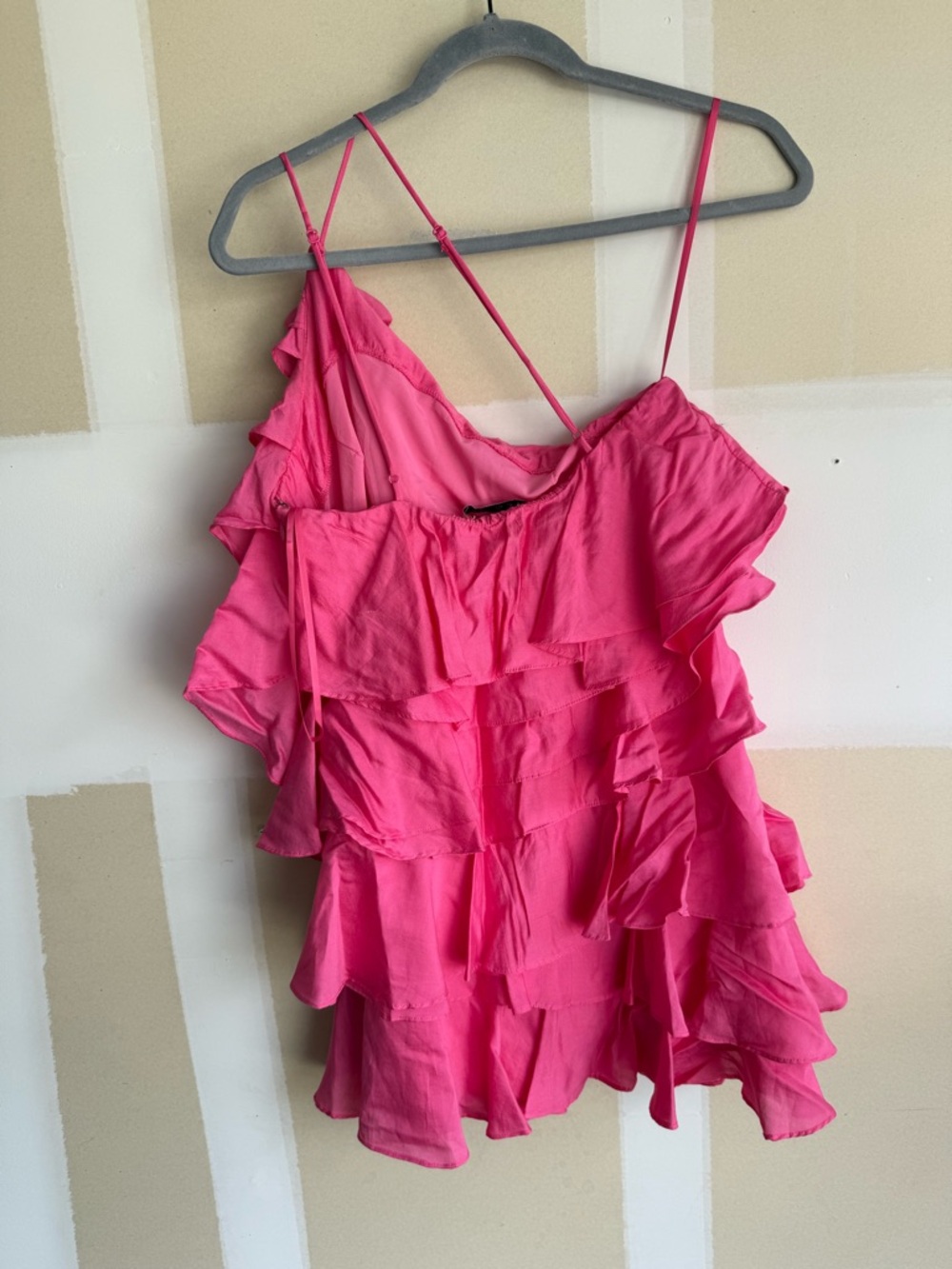 DO+BE One Shoulder Pink Ruffle Mini Dress - Picture 5 of 5